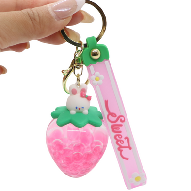 Strawberrry Bunny Keychain