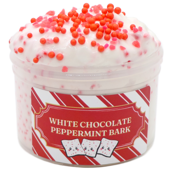 White Chocolate Peppermint Bark Slime