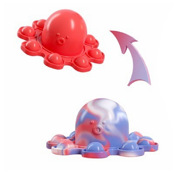 Red Octopus Bubble Pop Keychain