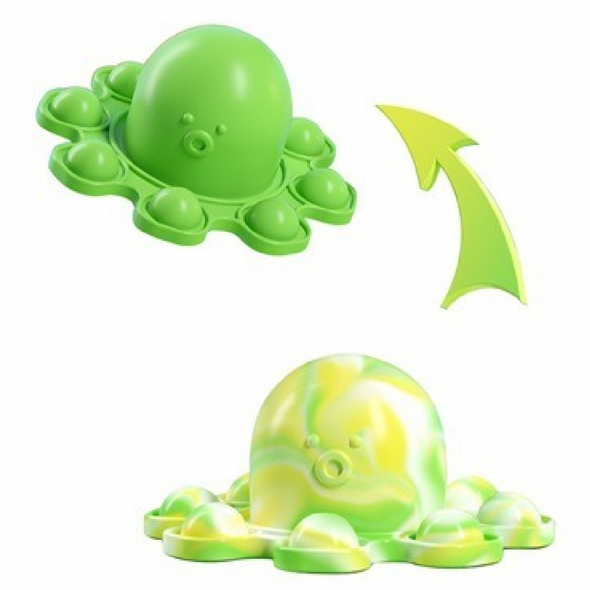 Green Octopus Bubble Pop Keychain